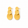 Boucles d’oreilles dorées à trois disques NIRMEN – vue de face