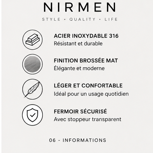 Caractéristiques des boucles d’oreilles cercle et barre argentées NIRMEN