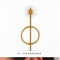 Boucles d’oreilles cercle et barre dorées NIRMEN – vue principale